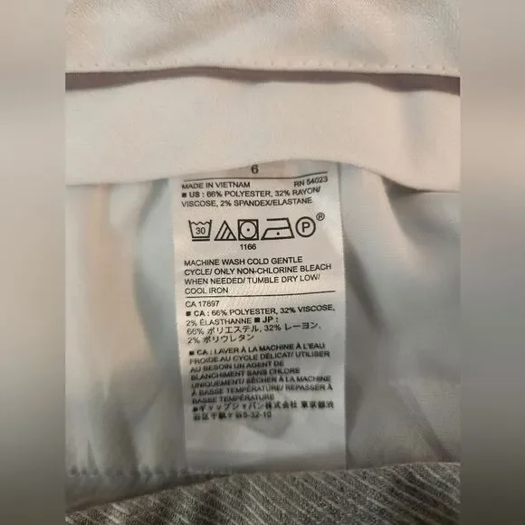 Banana Republic 6 CurvyAvery Gray HerringbonePrint Belted FullLength Women Pants - Picture 3 of 7